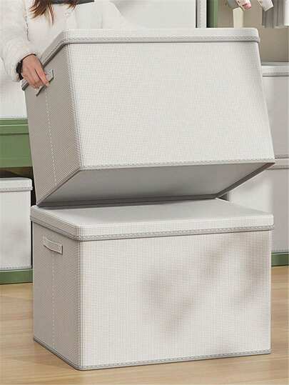 صندوق تخزين كبير قابل للطي - سهل الطي ، مع غطاء ، صناديق تخزين متعددة الوظائف وأوعية منظمة ، سلال متينة مع غطاء واقي - مثالي لتنظيم المنزل ، تخزين غرفة النوم ، منظم الأرفف ، تخزين لوازم المكتب ، ولوازم حضانة الأطفال ، بنطلونات ، بوت ، تنانير ، قمصان بيضاء ، بنطلونات سوداء ، ملابس شتوية للسيدات ، فستان