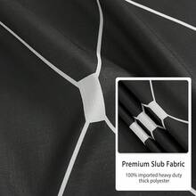 Black And White Shower Curtain, Black Ombre Geometric Men Bath Curtains For Bathroom, Masculine Shower Curtain, Durable And Machine Washable, 72 X 72 Inches, Black White And Gray - 亞麻黑 - 查看 2
