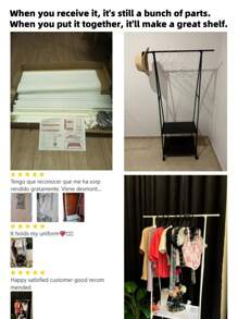1pc Multifunctional Rolling Coat Rack, Sturdy & Fashionable Floor Standing Garment Rack, Easy To Assemble & Move, Suitable For Living Room, Bedroom, Entryway, Office, Home, Holiday & Christmas Gift, Kids Gift