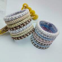 8件套简约优雅发圈/发绳套装，高弹力不伤发，时尚马尾辫配饰，女士马尾辫发圈，发绳发带，运动健身服 - 彩色 - 查看 23