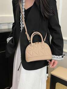 经典百搭时尚鳄鱼纹手提包，女士斜挎包/单肩包，简约皮革手提包/邮差包，圆顶提手手提包，配有可调节肩带，通勤公理包/斜挎包，适合购物、携带钱包、年轻女性、大学生、新人、白领等。非常适合办公室、大学、工作、商务、通勤、户外活动、旅行和郊游等场合。