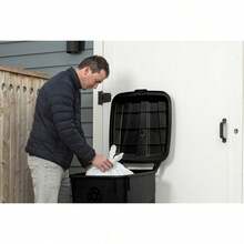 45 Gallon Wheeled Heavy-Duty Trash Can – Commercial/Outdoor Use, Locking Lid & Weather-Resistant Design, Durable Plastic Bin For Construction/Yard Waste - 1 - 查看 6