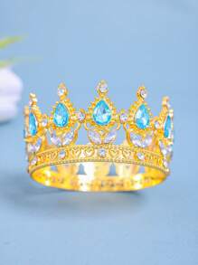 1 pezzo Piccola Molletta per capelli a forma di corona di cristallo per chignon laterale, corona da principessa per compleanno, decorazione per torta, accessori per capelli, strumenti per capelli, accessori di bellezza, accessori per capelli ricci da donna, autunno, viaggio