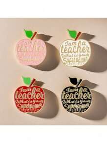 Set de 4 broches de manzana, alfileres de esmalte de 4 colores, accesorio de joyería adecuado como regalo para festivales