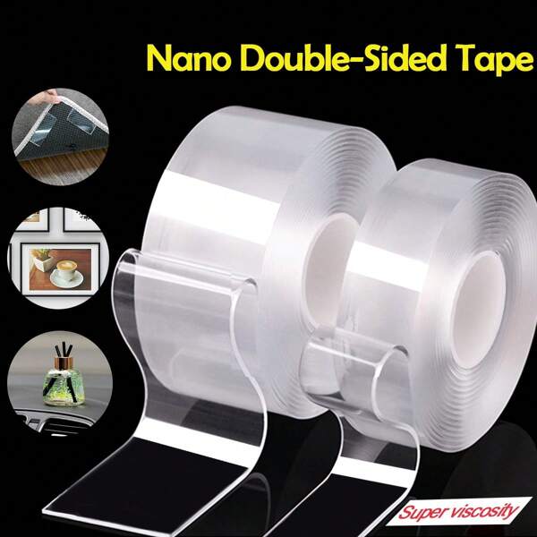Double-Sided High Viscosity Transparent Wall-Mounted Waterproof Strong Nano 3meters Acrylic Adhesive Two-Sided Tape, Heat Resistant Residue-Free Universal Magic Non-Slip Grip Glue Tape