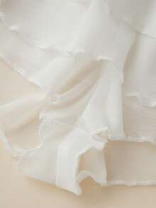 Womens Layered Ruffle Bloomers Bow Low Rise Mini Under Shorts For Dresses Summer Clothes - White - View 8