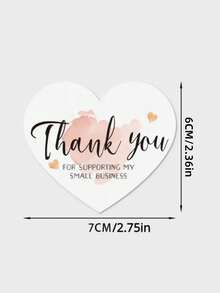 50pcs New Elegant Heart Thank You Labels -"Thank You For Supporting My Small Business" Thank You Cards - Arts & Crafts Supplies ﻿ ﻿ ﻿ - Many - View 6