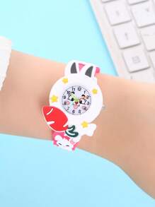 New Fashionable Cute Carrot & Rabbit Cartoon Children Silicone Quartz Watch