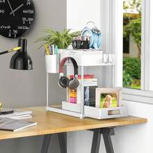 Outdoor/Tabletop Organizer And Storage Cabinet, Large Capacity Heavy Duty Pull Out Under Sink Shelf With Sliding Drawer For Kitchen, Bathroom, Garden Balcony - 白色 - 查看 8
