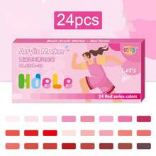 8pcs/24pcs Acrylic Markers, Creative Soft Nib Design Watercolor Pens Necessary For Painting, Stylish Marker Sets For Graffiti And Drawing In Different Materials, School Supplies