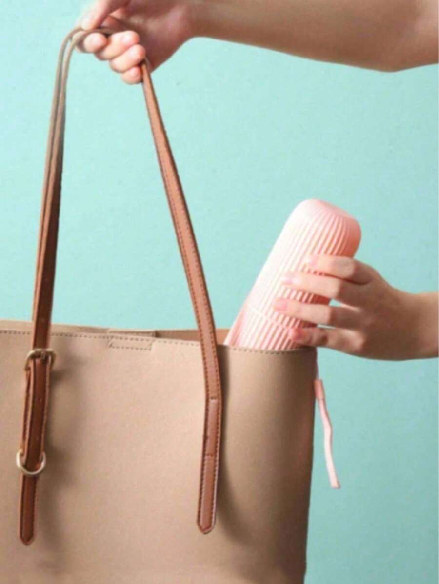 1件套便携式旅行牙刷套装带盖漱口杯，化妆刷收纳盒，旅行洗漱杯，情侣牙刷，牙膏收纳盒，简易牙刷漱口杯套装，随机颜色绳，旅行必备