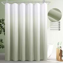 Black And White Shower Curtain, Black Ombre Geometric Men Bath Curtains For Bathroom, Masculine Shower Curtain, Durable And Machine Washable, 72 X 72 Inches, Black White And Gray - 鼠尾草綠漸變 - 查看 1