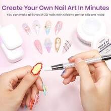 MIZHSE 2 Colors Solid Builder Gel For Nails: Non-Sticky Hard 3D Sculpting Gel For Nail Art For Molding Soak Off U V LED Starter Kit DIY Home Salon - D-clear With Nail Lamp - View 4