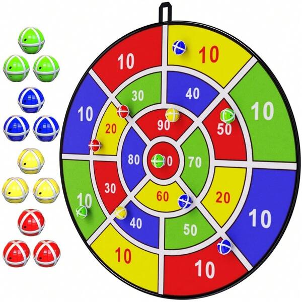 [Fiesta Divertida | Dardos para Niños] Tablero de Dardos Grande de 29" para Niños | Tablero de Dardos con Bolas Adhesivas, Diversión Interior/Exterior de Juego de Fiesta | Regalos de Cumpleaños para Niños y Niñas de 3 4 5 6 7 8 9 10 11 12 Años