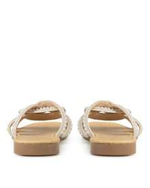 Sandalias Planas con Apliques de Perlas diamante de imitación - Plateado - Ver 4