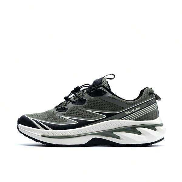 BASLS Shock-Absorbing And Rebound Professional Running Shoes For Men, Anti-Slip And Durable, Breathable Summer Sports Shoes With Colorful Stripes, Outdoor Lace-Up Running Shoes For Couples, Suitable For Outdoor All Seasons