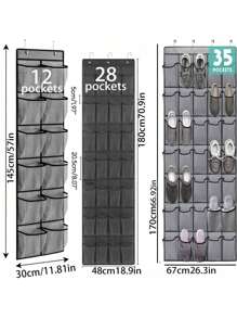 1pc /12//28/35/14/40 Pockets Available Mesh Bag Shoe Storage Rack, Closet Door Hanging Organizer, Large Pockets Hanging Shoe Rack For Closet Mesh Back Of Door Shoe Storage Door Hanger, Over The Door Shoe Organizer Closet Hanging Shoe Holder Hanger, For Space Saving – Breathable Over-The-Door Shoe Organizer For Sneakers, Heels, Slippers & Kids Shoes