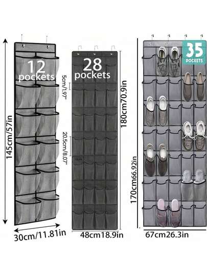 1个装/12/28/35/14/40个口袋可选网袋鞋架，衣柜门挂式收纳架，大口袋挂式鞋架，适用于衣柜门后网状鞋架，门后鞋架，衣柜挂式鞋架，节省空间