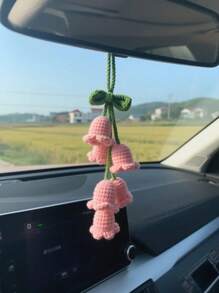 1 set fai-da-te di ornamenti con fiori da appendere all'auto, stile terapeutico versatile per tutte le stagioni, decorazione creativa per l'interno dell'auto, regalo carino, accessorio essenziale per auto da donna