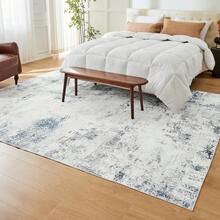 Alfombra bohemia salón dormitorio alfombras de pelo corto lavable suave antideslizante diseño vintage - Gris - Ver 2