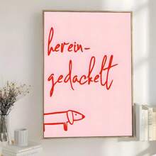 1 pieza Pintura de óleo en lienzo con arte de pared de estilo moderno, líneas abstractas rosas y perro salchicha con texto, decoración de pared para dormitorio, sala de estar, comedor, cocina, estudio, pasillo, dormitorio, regalo ideal para amigos