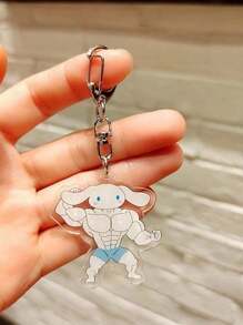 Sanrio 1pc Hello Kittyes Kuromi Cinnamoroll Acrylic Keychains - Cute Cartoon Keychain Pendants Funny Fitness Styling
