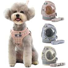 Nylon Puppy Harness Vest With Leash Breathable Reflective Pet Dogs Cats Harness For Chihuahua French Bulldog Collar Dog Supplies