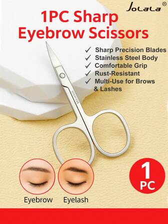 Curved Stainless Steel Eyebrow Scissors – Sharp Trimming Tool For Brow Shaping