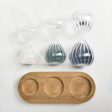 1 set di timer a strisce da 3/6/15 minuti con base in legno, decorazione ornamentale, strumento di gestione del tempo per ufficio/studio
