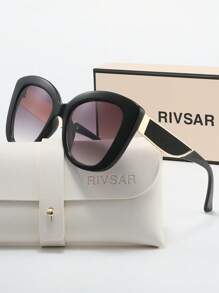 Óculos de Sol Polarizados com Strass em Formato de Olho de Gato RIVSAR para Mulheres, Elegantes para Lazer Externo, Festa, Viagem, Óculos de Sol Redondos com Joias em Formato de Olho de Gato, Óculos de Sol de Marca Premium para Presente de Férias, Ótimo para Dia dos Namorados, Natal, Halloween