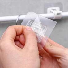 10pcs No Drill Curtain Rods Brackets, Wall Hooks, Adhesive Curtain Rod Holders With No Nails, Adjustable For High Curtains, Suitable For Bathroom, Kitchen, Home And Hotel, No Drill Needed Back To School Bathroom Decor