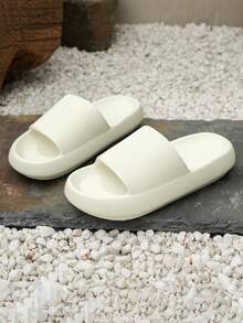 Women's Casual Bathroom & Indoor/Outdoor Slippers, Soft Comfortable Thick Sole Shock Absorbing, Summer - White - View 2