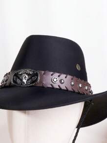 Chapeau haut-de-forme unisexe en métal, décoratif et décontracté, élégant et à la mode, idéal pour les voyages, les fêtes, les soirées western et le quotidien.