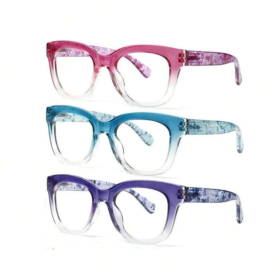 JOSCHOO 3 Pack Reading Glasses Women And Man Anti BlueLight Readers Anti Eyestrain Reading Glasses Blue LightBlocking Computer Eyeglasses - HỖN HỢP MÀU SẮC - Xem 1