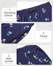 Mens Swim Trunks With Compression Lined Short Bathing Suits For Men 5 Inch Inseam Liner Men's Swimming Trunk - Navy Color Tree - View 4