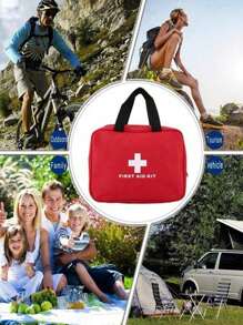 Portable First Aid Kit, Suitable For Home, Outdoor Emergencies, Camping And Hiking Survival, Medical Emergency Kits Organizer Outdoor Household Medicine Pill Storage Bag, No Medicines Or Other Materials Are Included