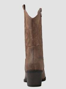 GLOBALWIN Women's Mid Calf The Western Cowgirl Boots Fashion Cowboy Boots For Women Chunky Low Heel Fall Boots Halloween Season - 19yy17lạc đà - Xem 5
