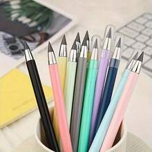 3pcs Infinite Black Pencils, Everlasting Pencils Without Sharpening, Kawaii Infinite Pen Without Ink, Art Supplies School Stationery Pencil Lead And Eraser,Back To School - Multicolor - View 4