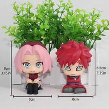 1PC 8cm/3.15in Anime Figure Shippuuden Look Up Gaara Action Figure Q Version Kawaii Haruno Sakura Figurine Room Decorations PVC Adult Collection Model Doll Toys Christmas Halloween Gifts