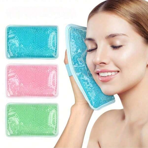 Bolsa de gelo em gel com tira - Compressa fria reutilizável para lesões no joelho, costas e tornozelo - Bolsa de esferas de gel quente e frio