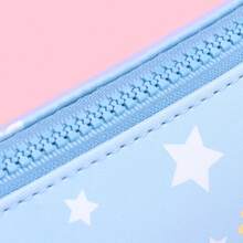 Miniso Portable Cosmetic Bag Cartoon Anime Stitch Toiletry Bag Lightweight Large Capacity Travel & Holiday Makeup Bag Foldable Cosmetic Pouch With Zipper - Blue - View 9