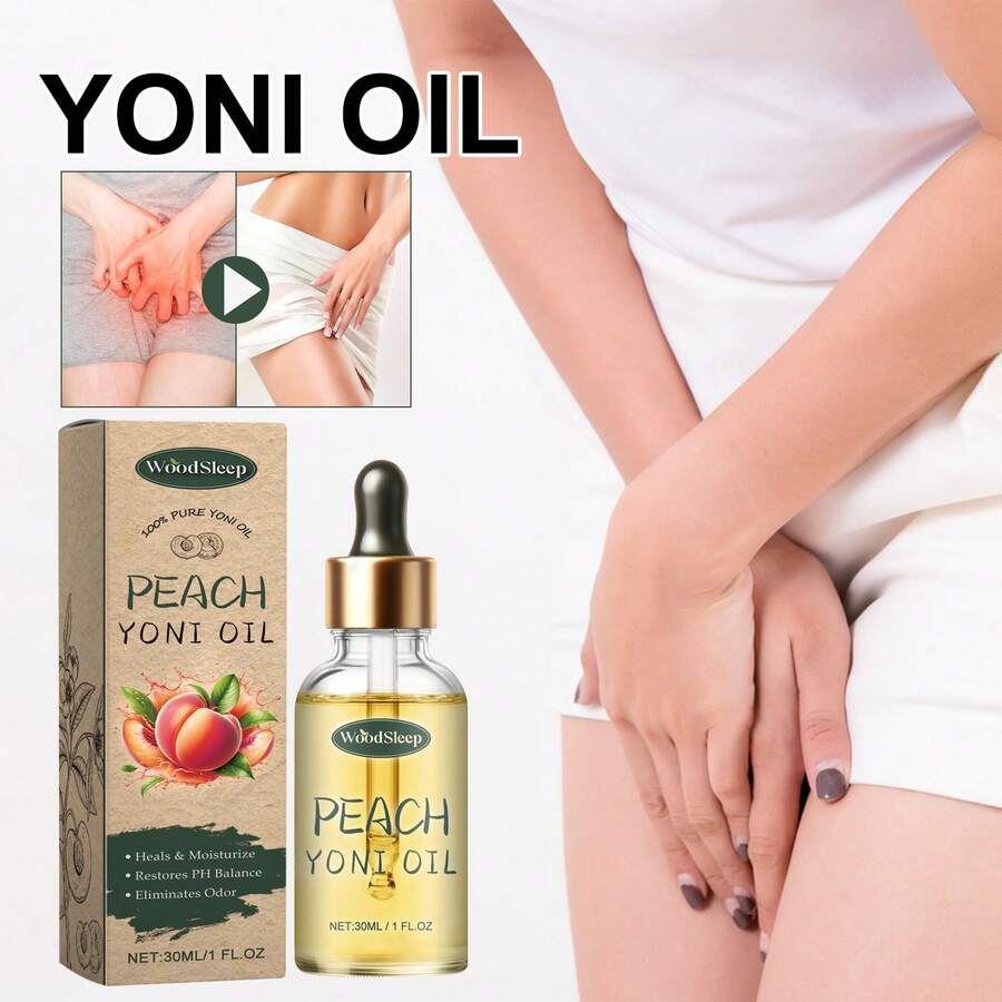 30ml/1FL.Oz 女性私密护理精华油，保湿紧致私密油，保持私密部位水润，亮泽紧致，改善干燥松弛，维持 PH 平衡，浪漫桃子香味，恢复青春