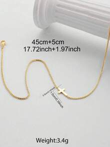 1pc Minimalist Indie Fashion Stainless Steel Necklace For Women, Cross & Sun Pendant Details, Suitable For Daily Wear - necklace - View 2