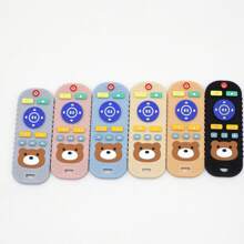 Upgraded Silicone Cartoon Remote Control Teether Toy, Silicone Small Bear Chew Toy, Anti-Bite Pacifier