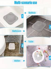 Square Anti-Clogging Drain Cover, Plastic Fine Mesh Drain Filter For Kitchen & Bathroom, Drain Cover, Sealing Cover, Drain Stopper, Anti-Hair Drain Cover, Bathroom Drain Back To School