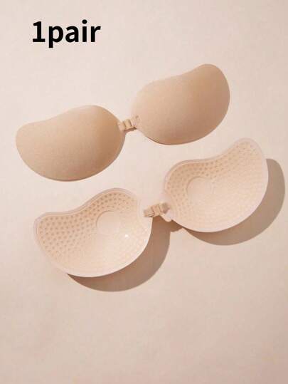 1 par de bojos de sutiã push-up autoadesivos com alça em formato clássico, cor da pele