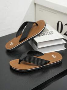 Neue Herren Sommer Outdoor Flip Flops, Offene Zeh Sandalen geeignet für Zuhause und Outdoor Outfit, flach, leicht, atmungsaktiv Sommer Strandpantoffeln - Braun - Übersicht 4