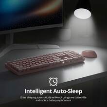 Wireless Keyboard And Mouse Set, Cute Keyboard And Mouse Combo, Full Size Typewriter Keyboard With Number Pad, Colorful Keyboard With Round Keycaps For Windows PC Laptop - 西瓜粉 - 查看 2