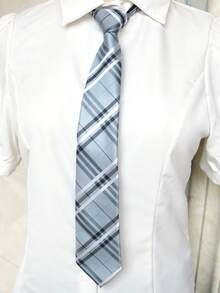 1 件男女通用休闲菱形格子涤纶领带