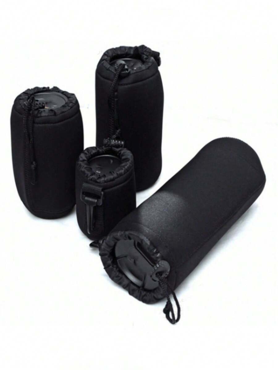 1/4 包相机镜头包，优质氯丁橡胶材质，防水大容量设计，柔软相机镜头包，镜头保护套，单反相机镜头包收纳包潜水料镜头包镜头袋防水腰包防震镜筒，适用于大多数佳能数码单反相机，